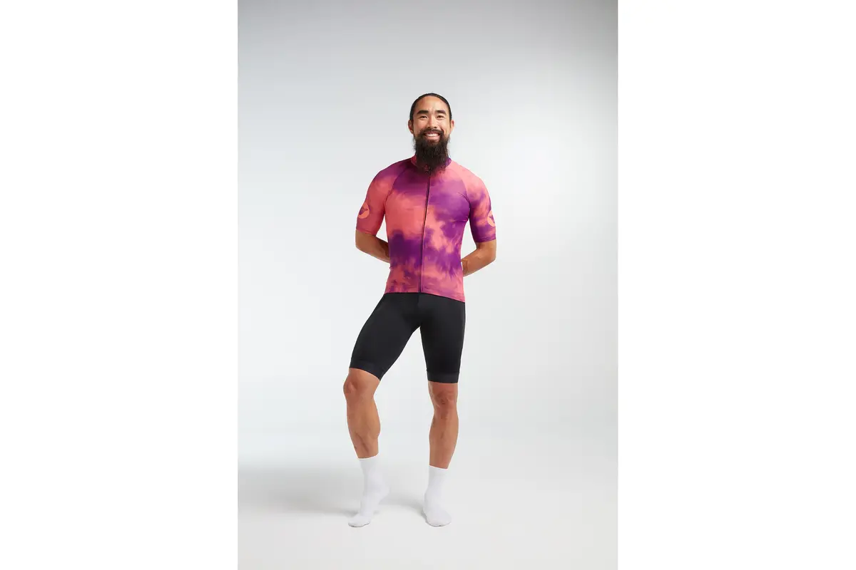 Black Sheep Cycling Men's Tour Jersey Coral/ Purple Acid 1