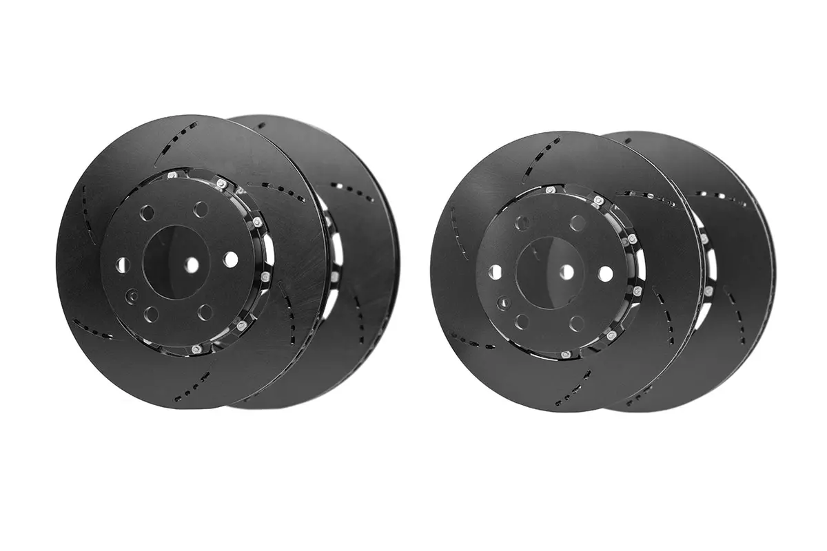 Tesla Cybertruck Lightweight Two-Piece High Performance Slotted & Cross Drilled Brake Rotors 3