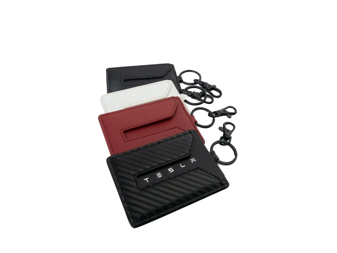 Tesla Model 3 / Y & S / X & Cybertruck Color Matched Leather Key Card Holder 1