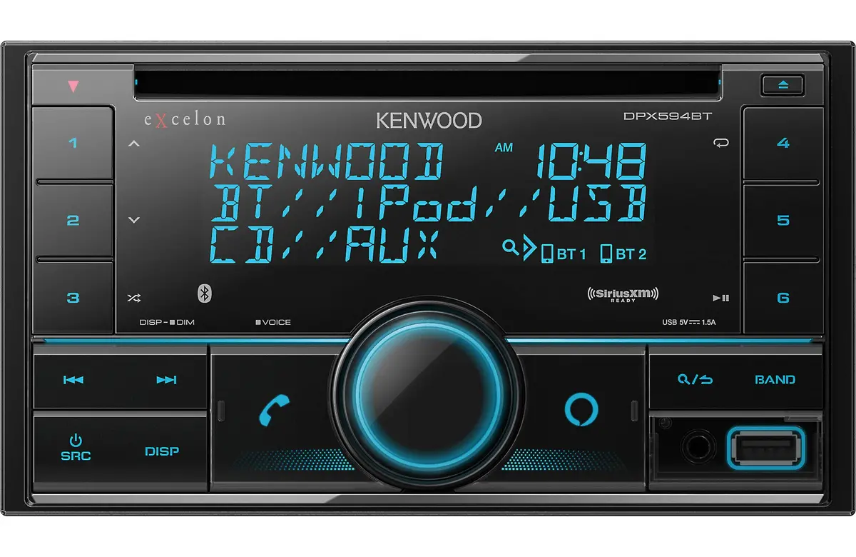 Kenwood Excelon Dpx594bt 2-Din Cd Receiver W/ Bluetooth & Usb 1