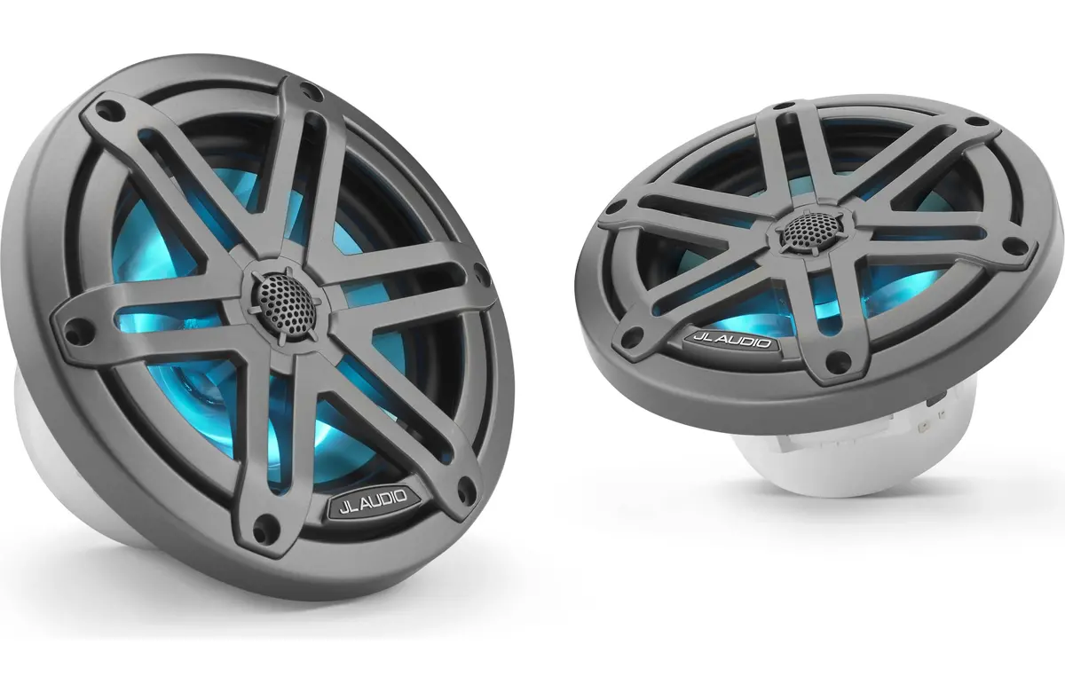 Jl Audio M3-650X-S-Gm-I 6.5" Marine Coaxial Speakers, Gunmetal Sport Grilles W/ Rgb Led Lighting 1
