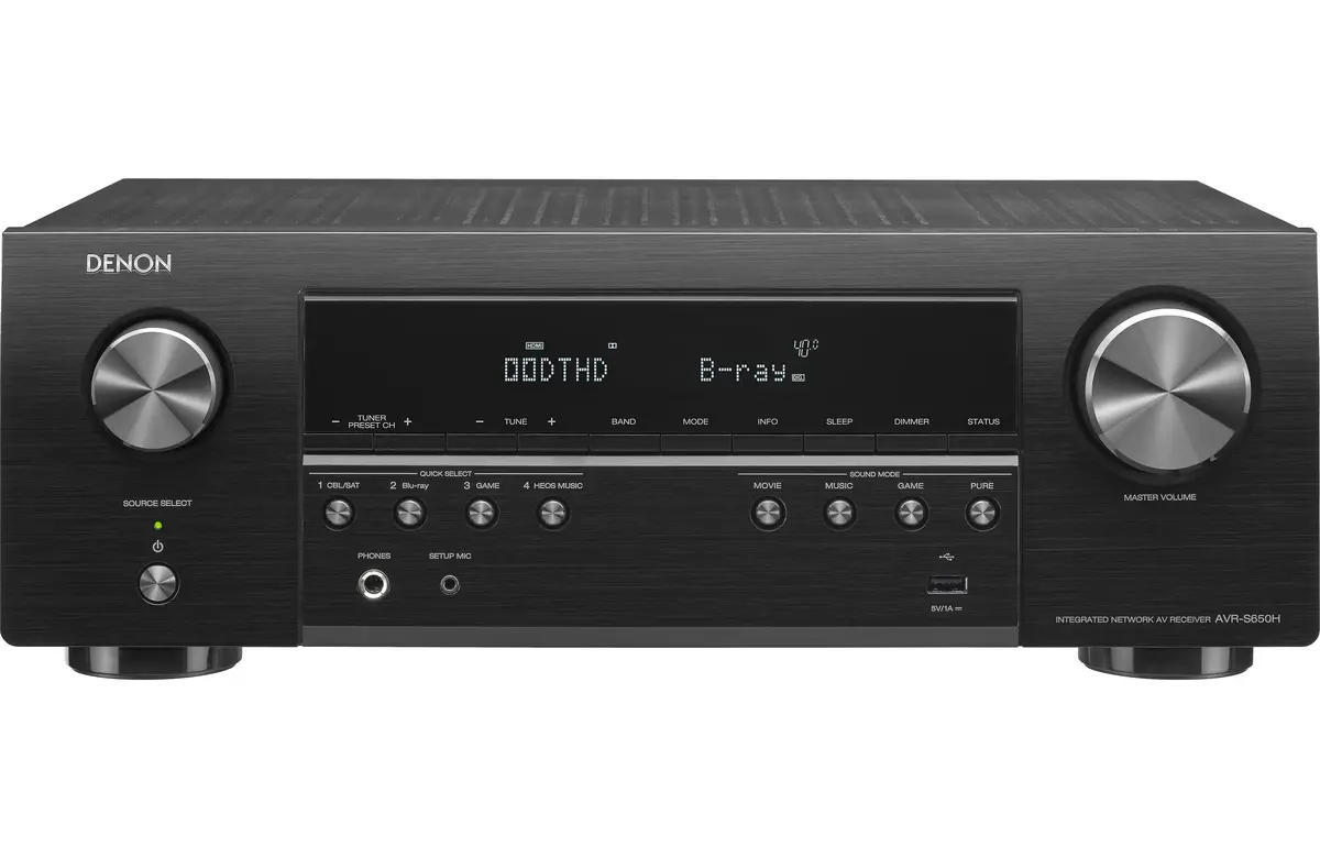 Denon Avr-S650h Home Theater Audio Video Receiver - Black 1