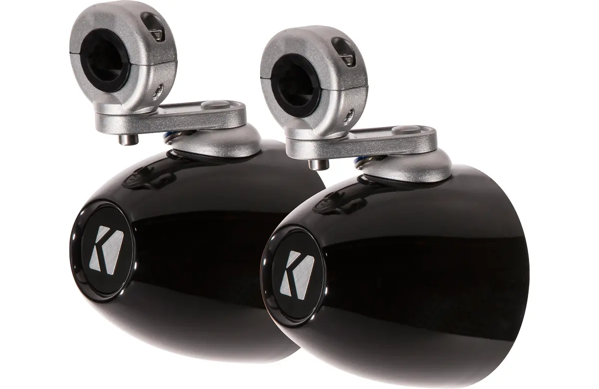 Kicker 40Kmmtes Unloaded Black Tower Enclosures For 4" Marine Speakers 1
