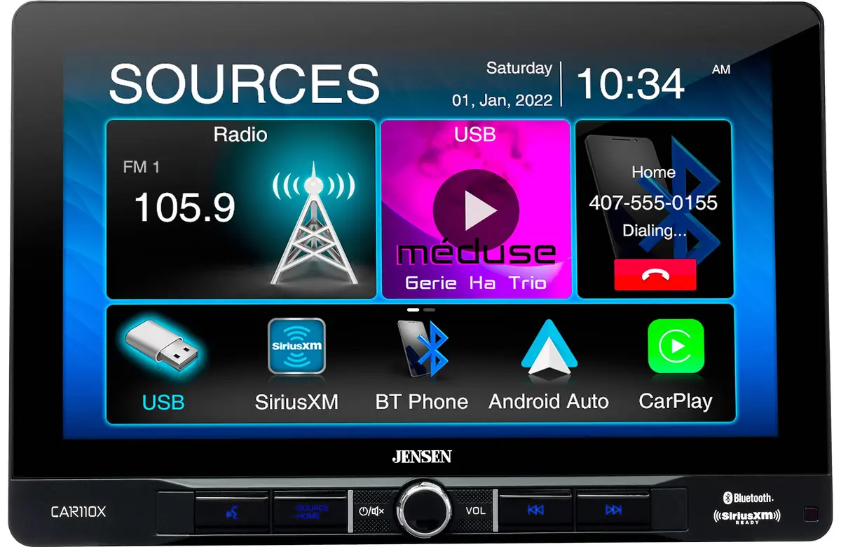 Jensen Car110x 10.1″ Receiver With Apple Carplay And Android Auto + Bucam350 1