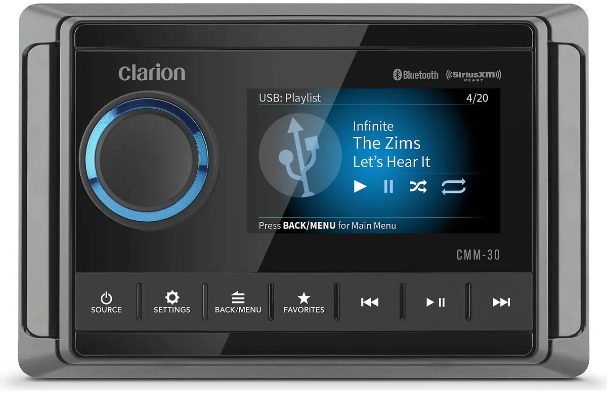 Clarion Cmm-30 Marine Digital Media Receiver W/ Lcd Display 1