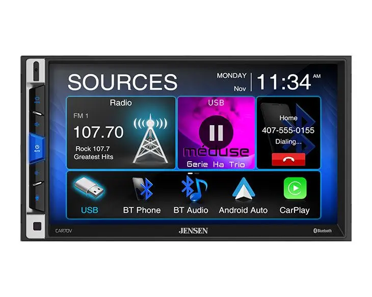 Jensen Car70v 7" Multimedia Receiver With Apple Carplay And Android Auto 1