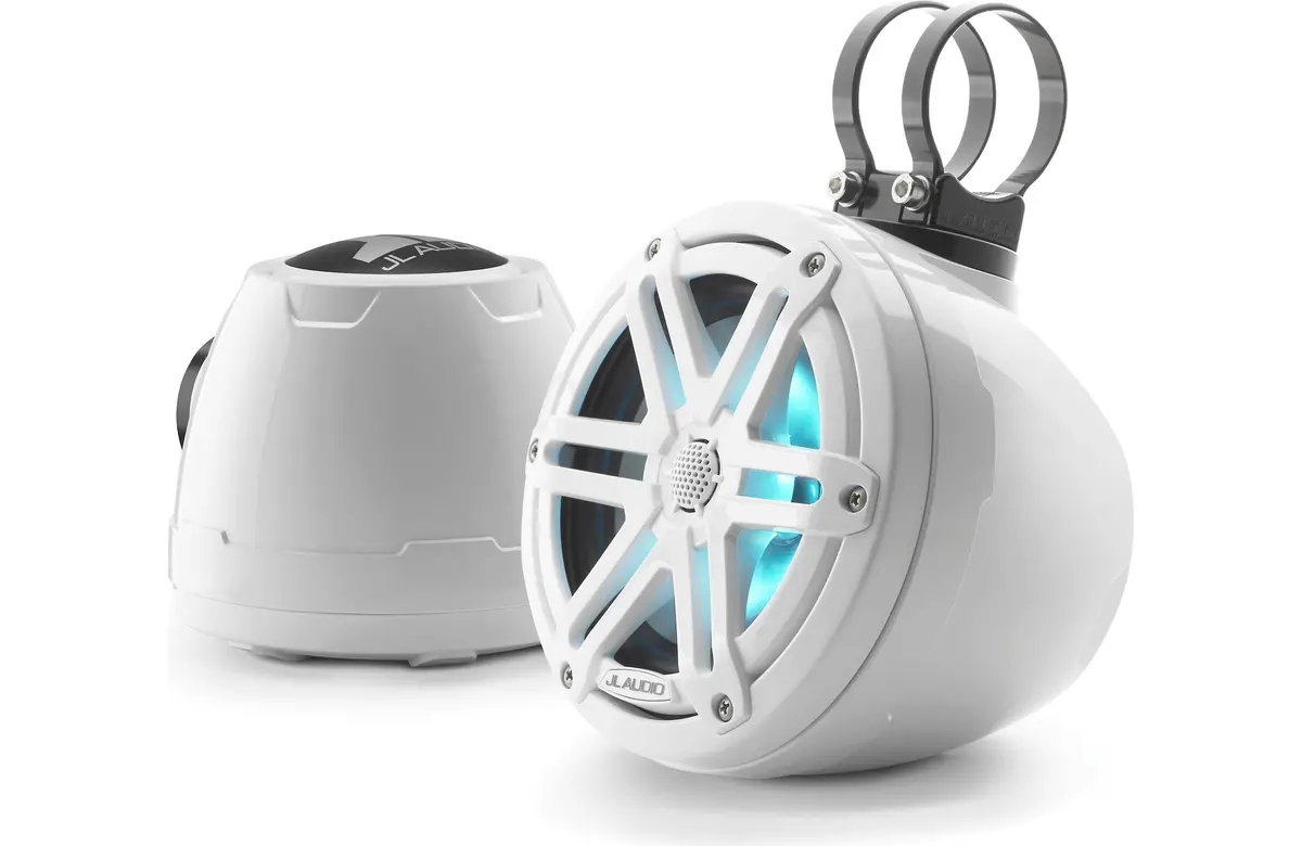 Jl Audio M3-650Vex-Gw-S-Gw-I 6.5"  Enclosed Coaxial System With Rgb Led Lighting, Gloss White Enclosure, Gloss White Sport Grilles 1