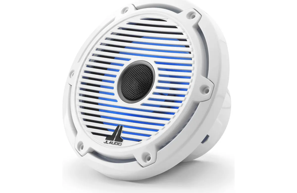 Jl Audio M6-650X-C-Gwgw-I 6.5" Marine Coaxial Speakers Led Lighting, Gloss White Trim & Classic Grille 2