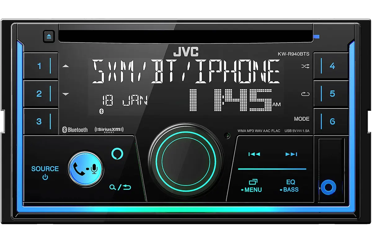 Jvc Kw-R940bt 2-Din Cd Receiver With Bluetooth, Usb, And Siriusxm Ready 1