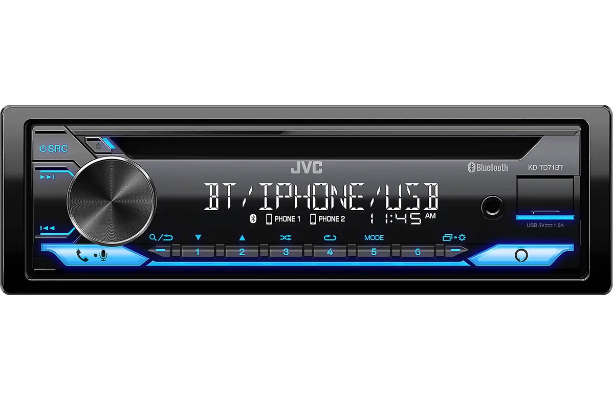 Jvc Kd-Td71bt 1-Din Cd Receiver With Bluetooth, Usb, And Amazon Alexa 1