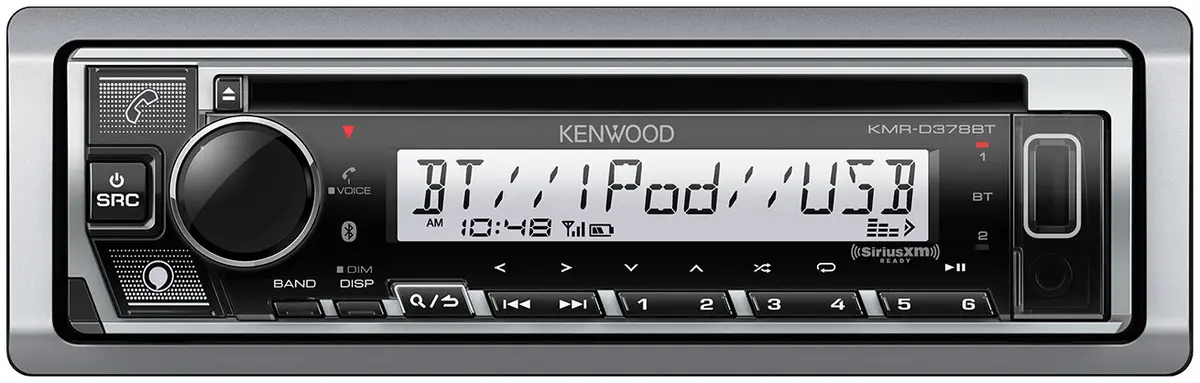 Kenwood Kmr-D378bt Marine 1-Din Cd Receiver With Bluetooth 1