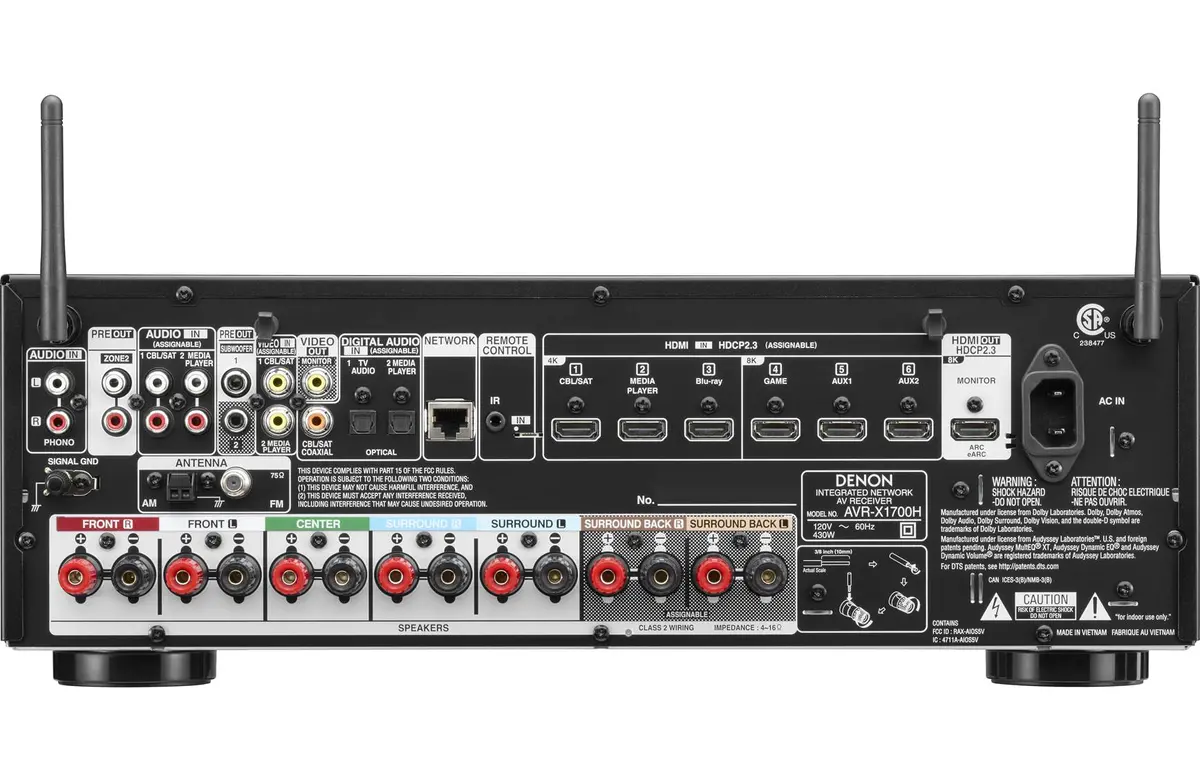 Denon Avr-X1700h New 7-Channel Home Theater Receiver 2