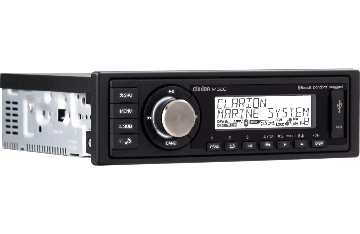 Clarion M508 1-Din Marine Digital Media Receiver With Built-In Bluetooth 2
