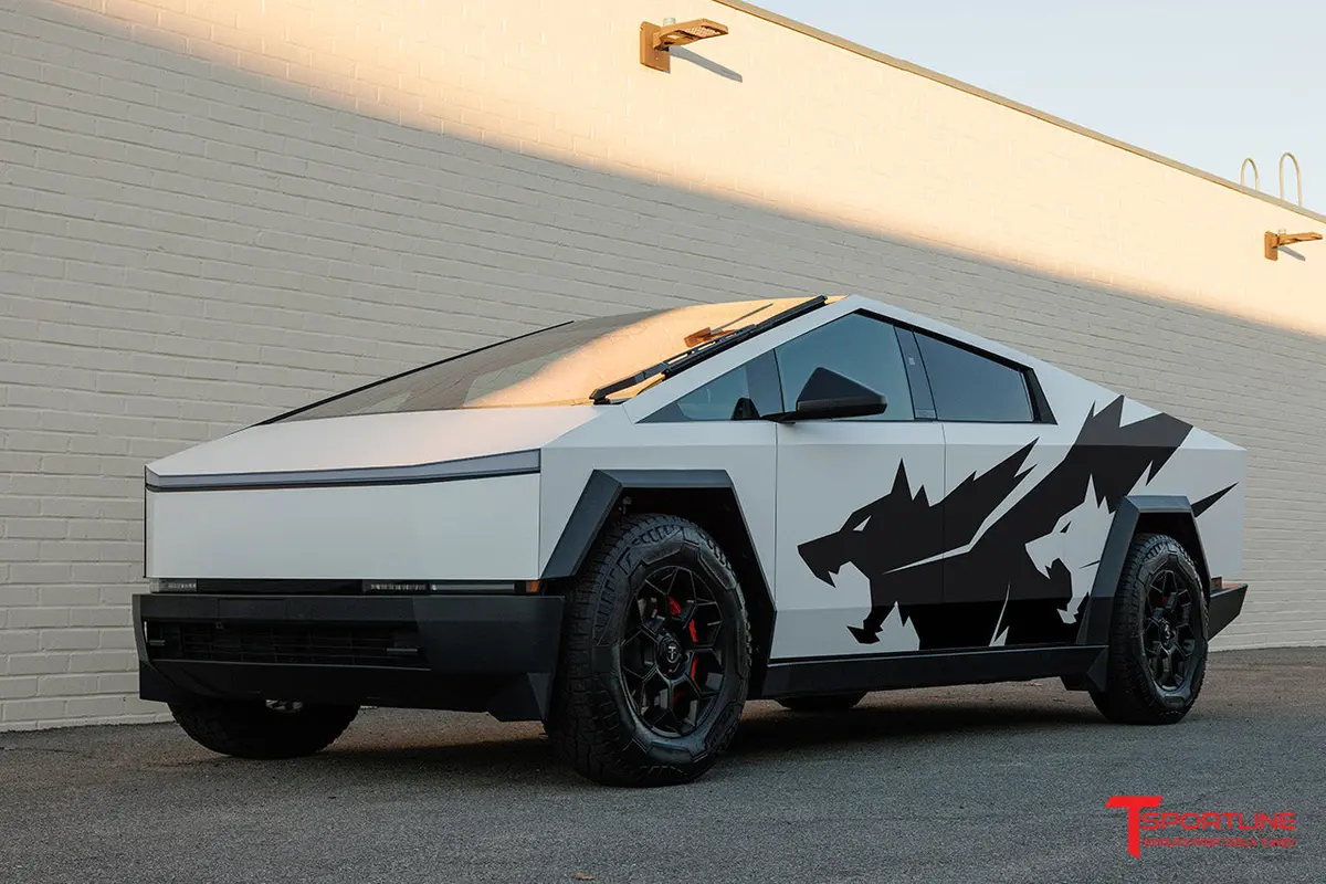 Tesla Cybertruck Cyberbeast Double Headed 3 Panel Side Graphic Vinyl Decal 1