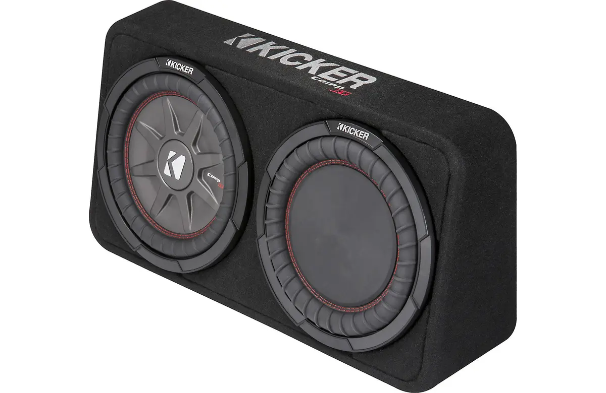 Kicker 43Tcwrt102-3 Enclosed 10" 2-Ohm Subwoofer And Passive Radiator (Factory Renewed) 1