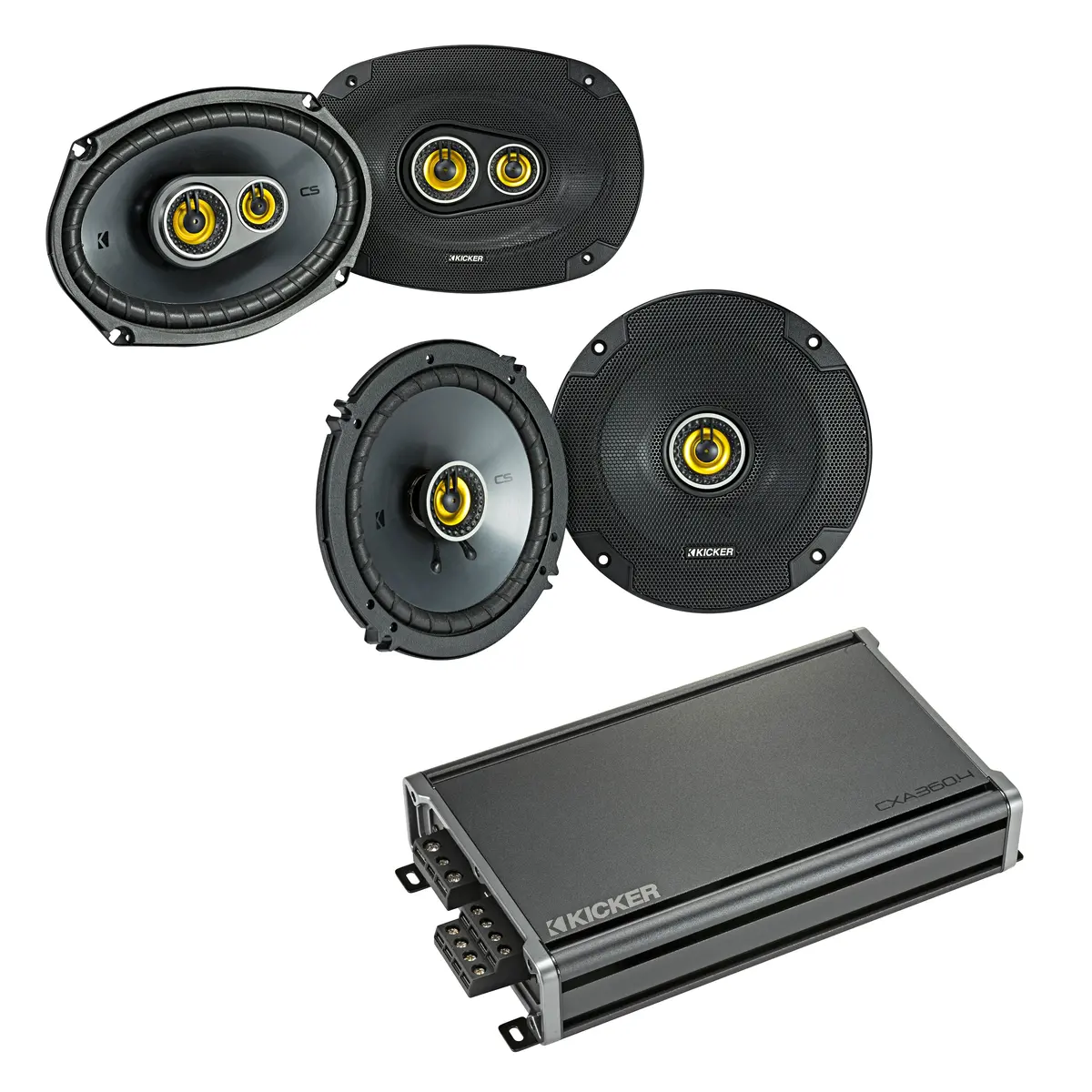 Kicker 1 Pair Of 46Csc6934 + 1 Pair Of 46Csc654 + 46Cxa3604t Amp Bundle 1