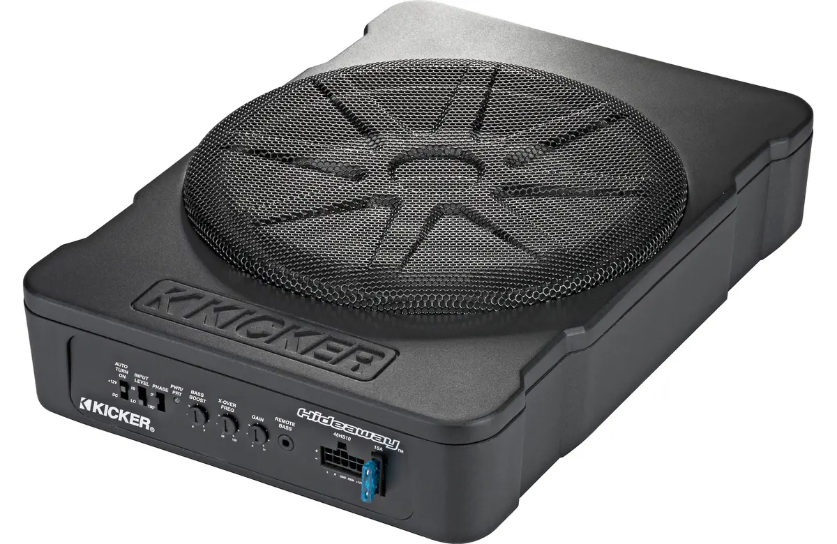 Kicker 46Hs10 10" Hideaway Compact Powered Subwoofer Built-In 180-Watt Amp 1