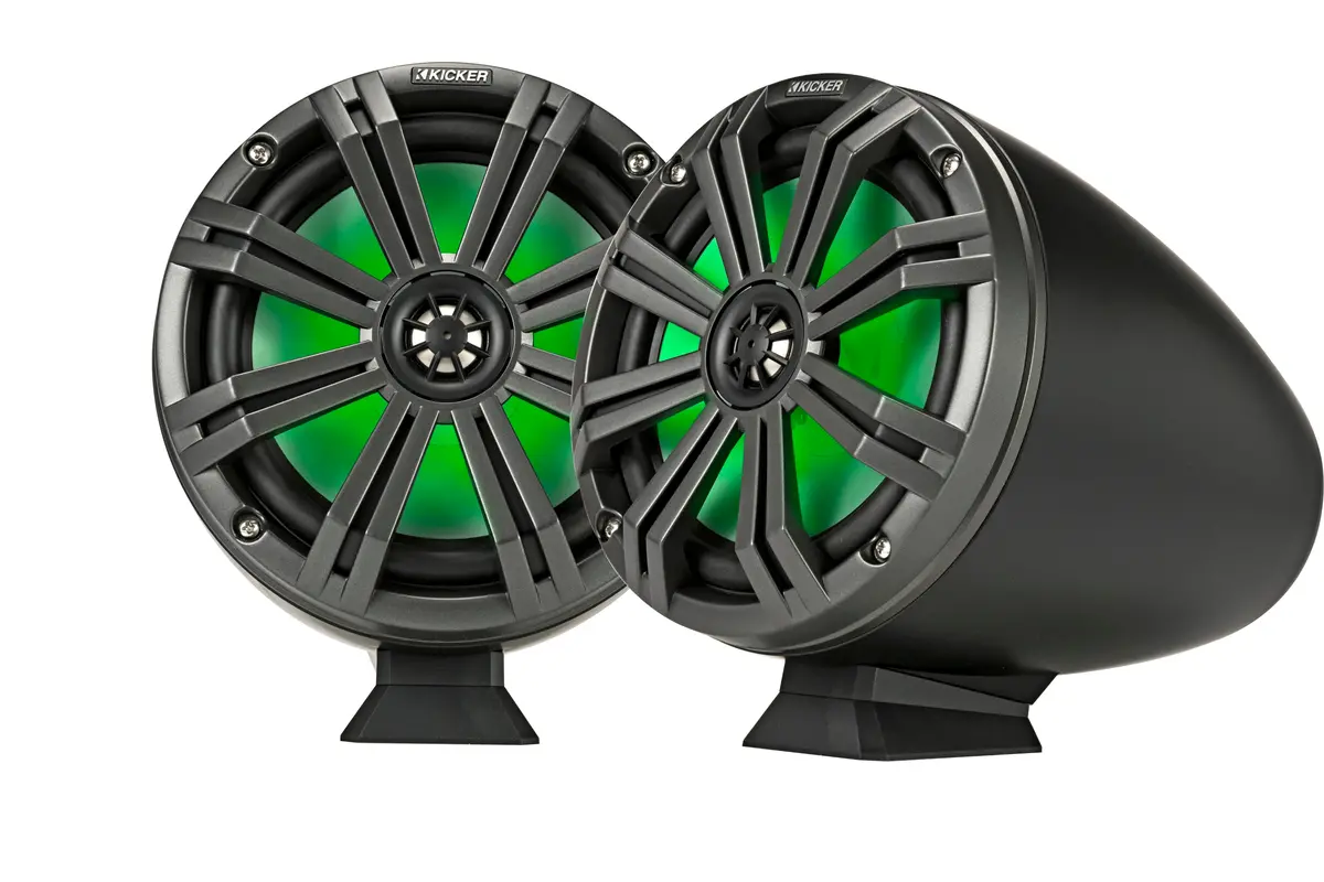 Kicker 46Kmfc8 8" Kmfc Marine Coaxial Tower Speaker System – Black 1