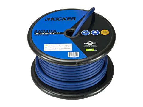 Kicker 46Pwb4100 4Awg Power Wire, 100 Ft Speaker Cable, Blue 1