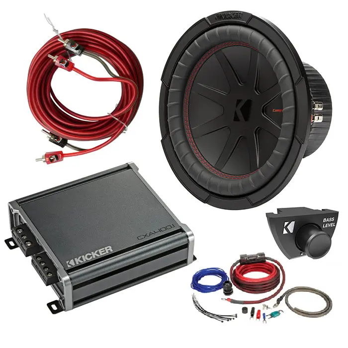 Kicker 48Cwr102 Amplifer And Subwoofer Bass Bundle With Install Kit 1