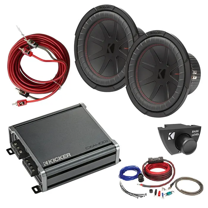 Kicker 48Cwr104 Amplifer And Subwoofer Bass Bundle With Install Kit 1