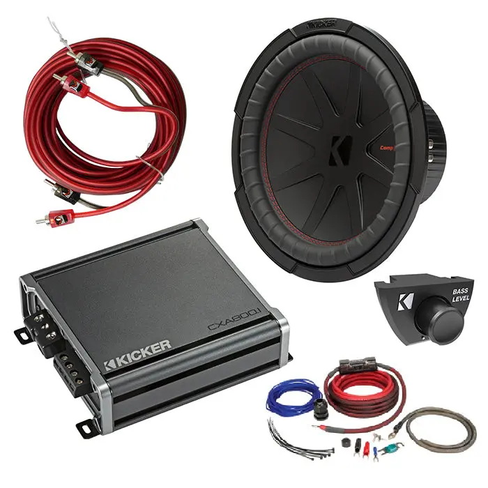 Kicker 48Cwr122 Amplifer And Subwoofer Bass Bundle With Install Kit 1