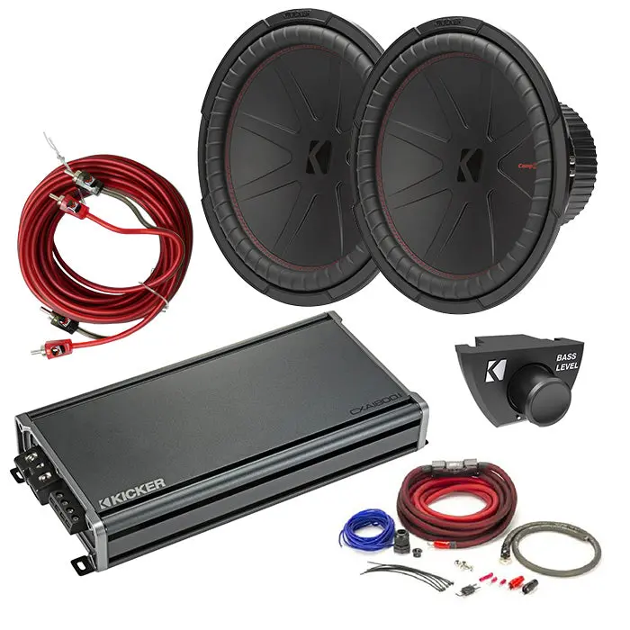 Kicker 48Cwr154 Amplifer And Subwoofer Bass Bundle With Install Kit 1