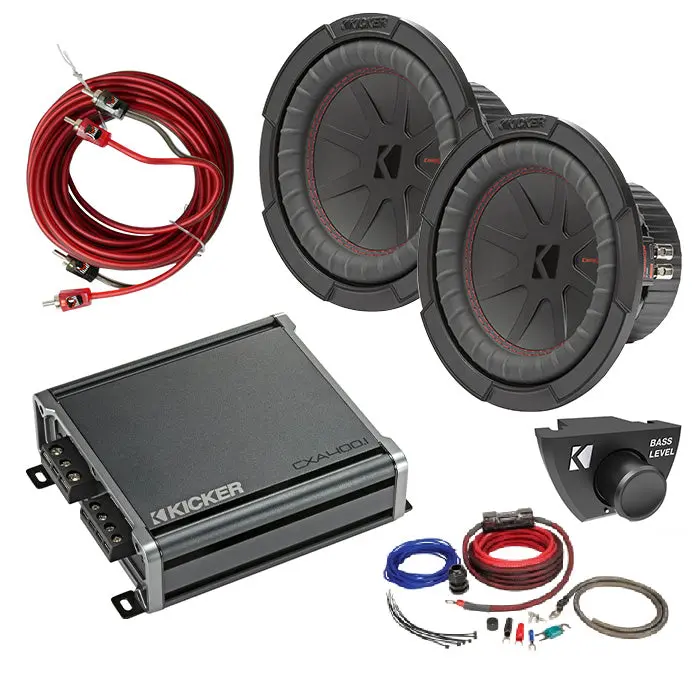 Kicker 48Cwr84 Amplifer And Subwoofer Bass Bundle With Install Kit 1