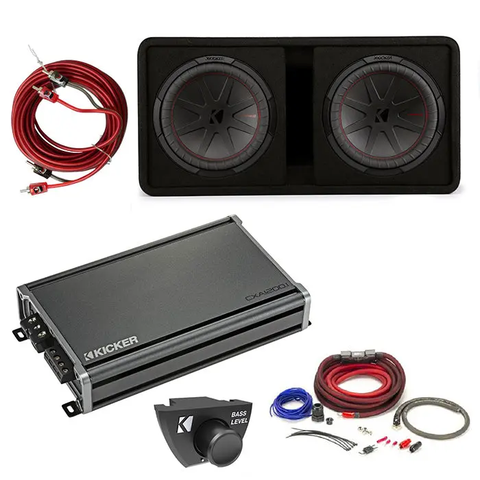 Kicker 48Dcwr122 Amplifer And Subwoofer Bass Bundle With Install Kit 1
