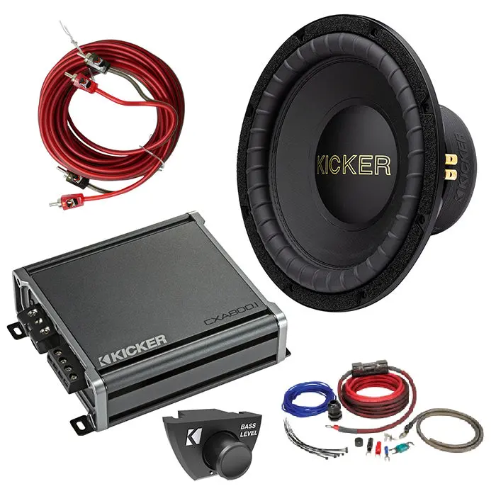 Kicker 50Gold124 Amplifer And Subwoofer Bass Bundle With Install Kit 1