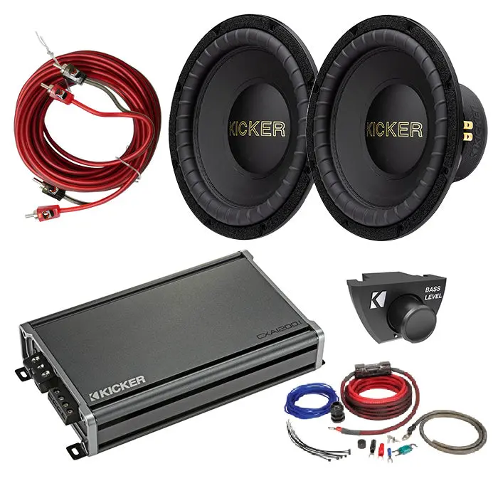 Kicker 50Gold124 Amplifer And Subwoofer Bass Bundle With Install Kit 1