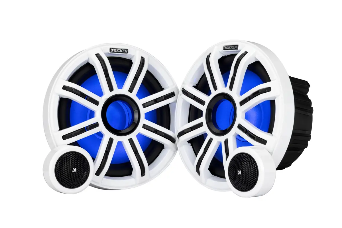 Kicker 51Mss8 8" Marine Component Speakers With Rgbw Led Lighting 1
