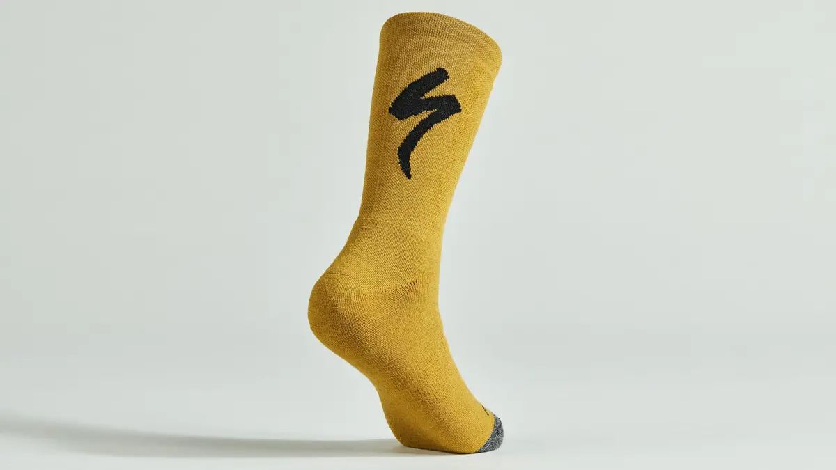 Specialized Merino Deep Winter Tall Logo Socks - Harvest Gold M 1