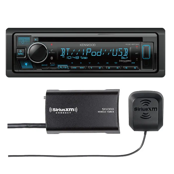 Kenwood Kdc-Bt34 1-Din Cd Receiver And Sirius Xm Sxv300v2 Tuner 1