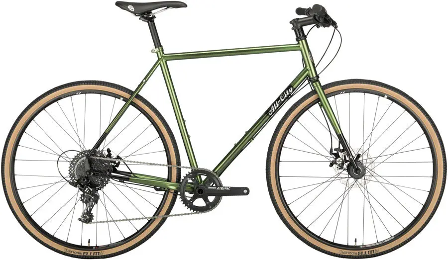 All-City Macho Man Disc Flatbar Bike - Olive Fab 3