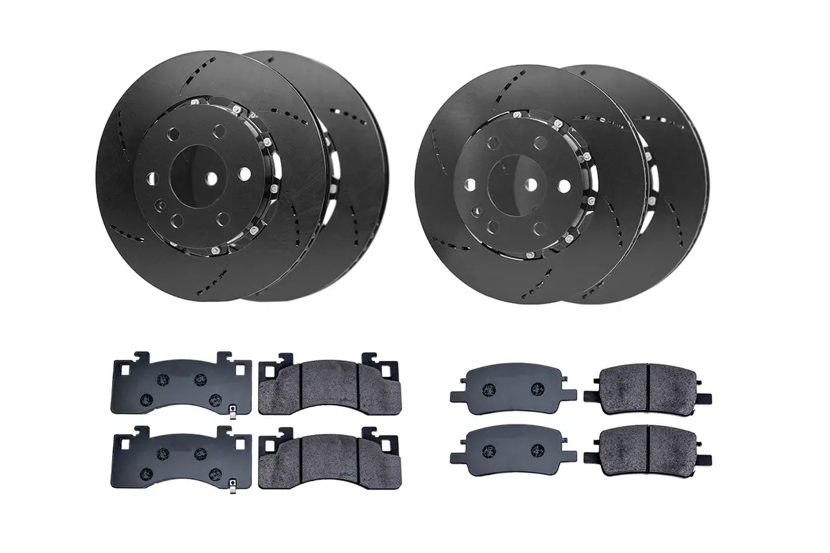 Tesla Cybertruck Lightweight Two-Piece High Performance Slotted & Cross Drilled Brake Rotors 4