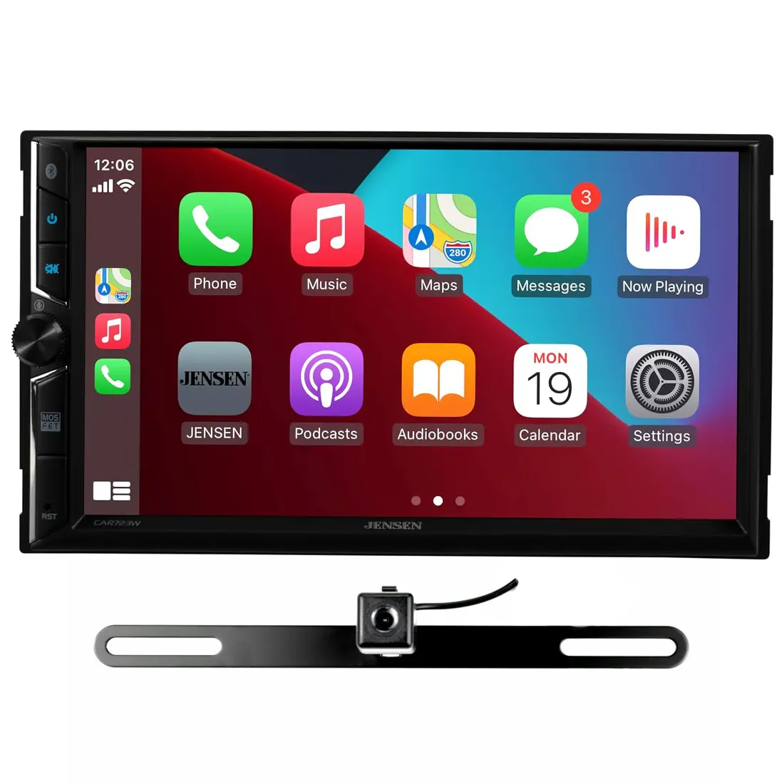 Jensen Car723w 7" Wireless Apple Carplay & Android Auto Digital Receiver W/ Bucam350 1
