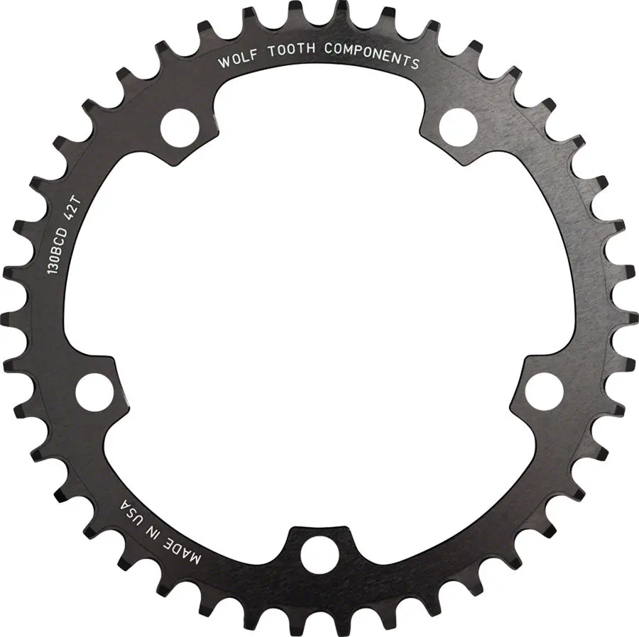 Wolf Tooth 44T 130Bcd Drop-Stop Chainring, Black 2