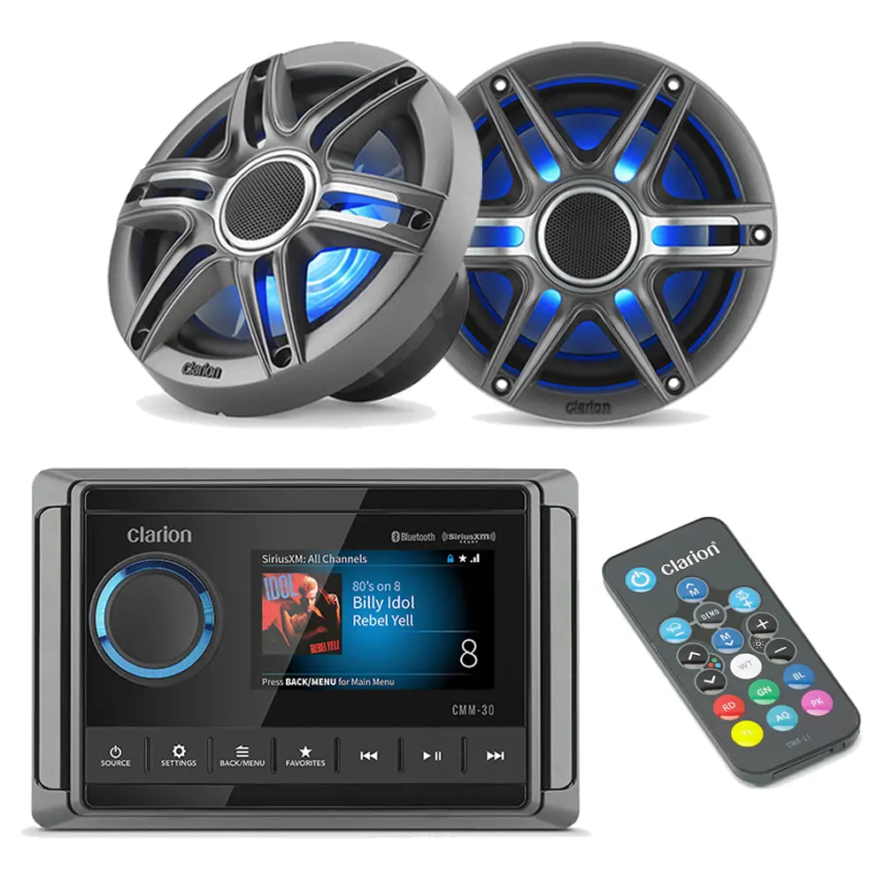 Clarion Cmm-30 + Cmsp-651Rgb-Swg + Cmr-L1 Marine Bundle 1