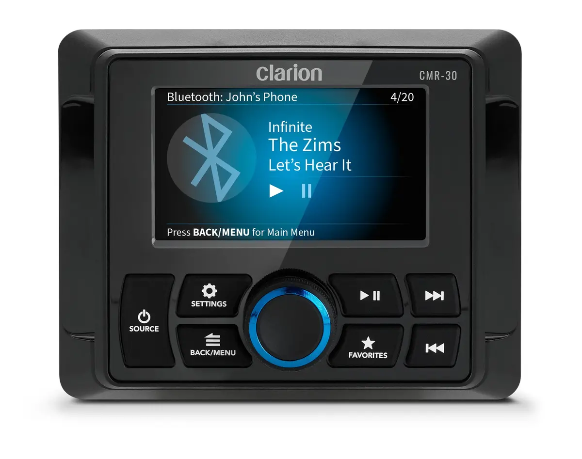 Clarion Cmr-30 Wired Marine Remote Control With 3" Color Lcd Display 1