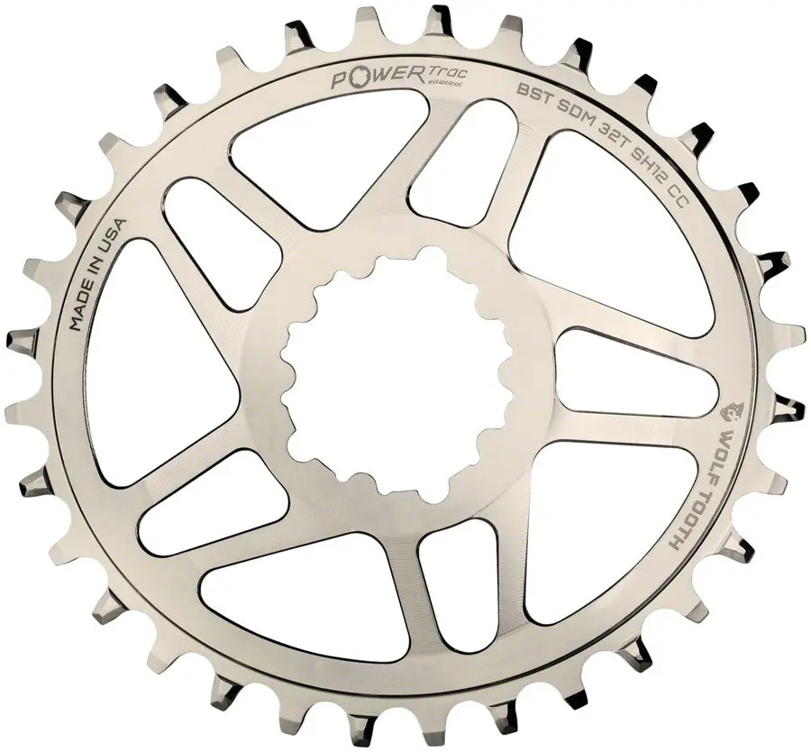 Wolf Tooth Elliptical 3-Bolt Direct Mount Chainring For Hyperglide+ Chain 1