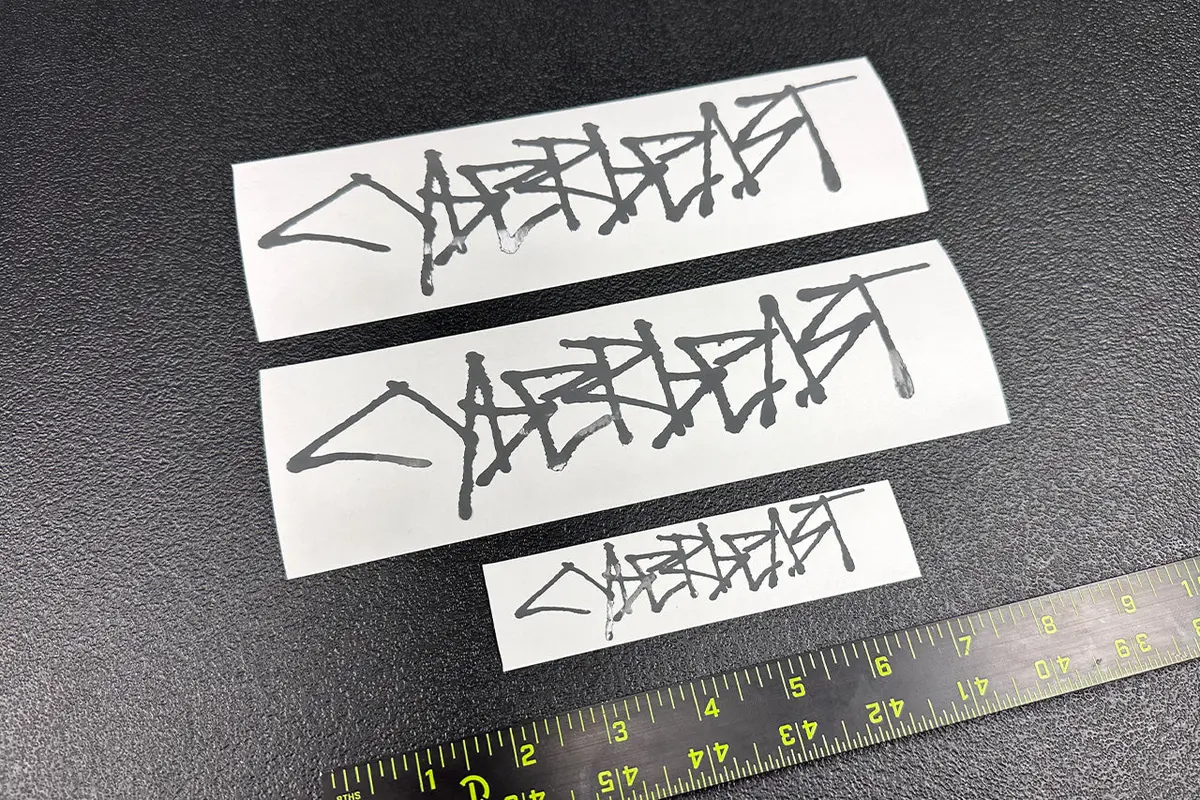 Custom Plotted Text In Tesla Cybertruck Graffiti Font - Vinyl Wrap Embossing Or Overlay 2
