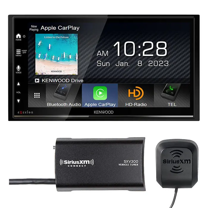 Kenwood Excelon Dmx709s 2-Din Headunit + Sxv300v1 Siriusxm Tuner Bundle 1