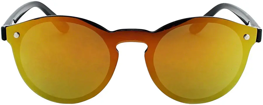 One Roundhouse Polarized Sunglasses: Shiny Black With Polarized Smoke Red Mirror Lens 2