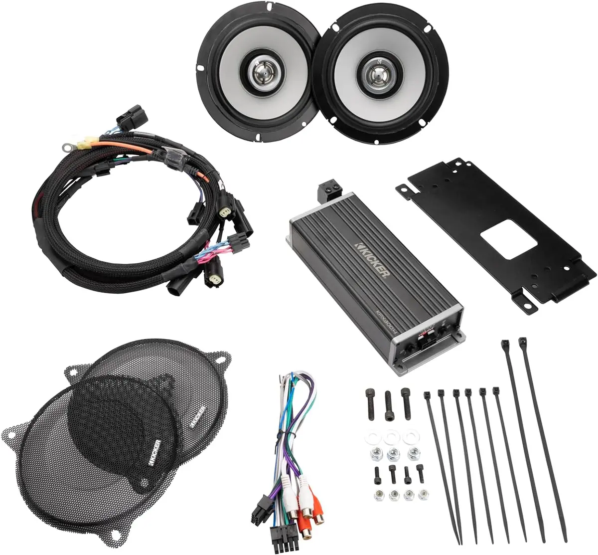 Kicker 50Hds144 6.5" Speaker Upgrade Kit With Amplifier 2014-Up Harley Davidson Electra & Ultra Glide 1