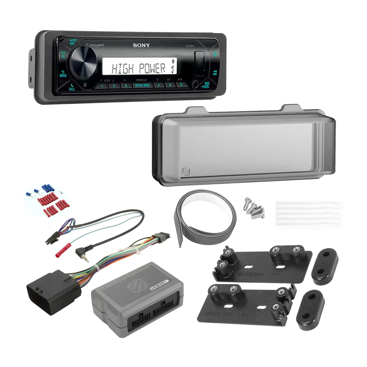 Sony Dsx-M80 Radio + Scosche Hd9813bn Dash Kit For Harley Davidson 1