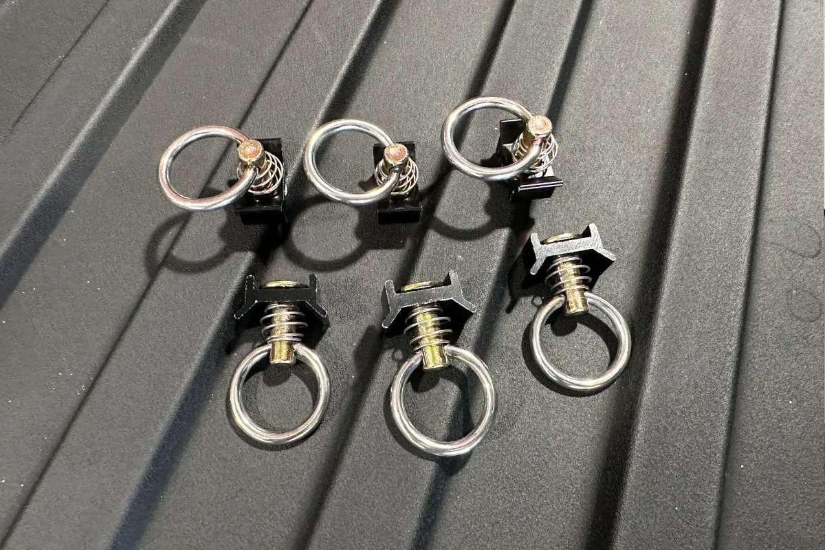 Tesla Cybertruck Quick Disconnect Tie Down Ring Hooks For Bed L-Track Fittings (6Pcs) 1