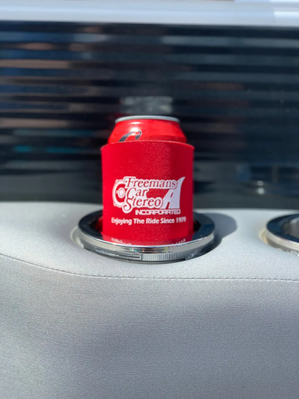 Freeman's Car Stereo Can Cooler/Koozie 1