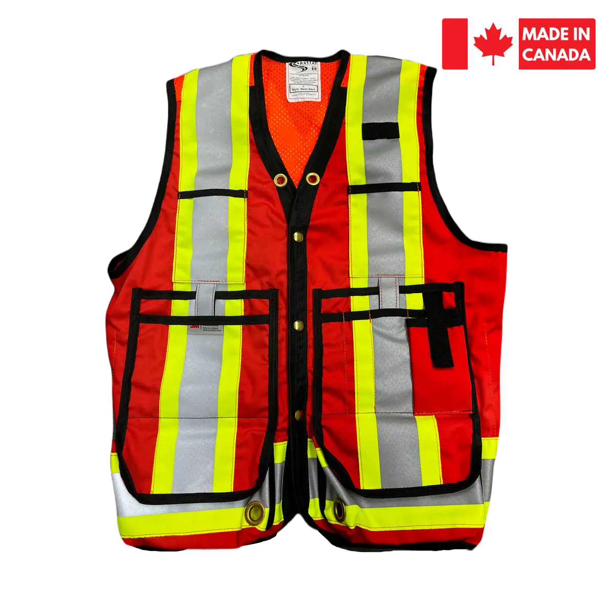 S-Tech Orange Mesh Back Vest 1