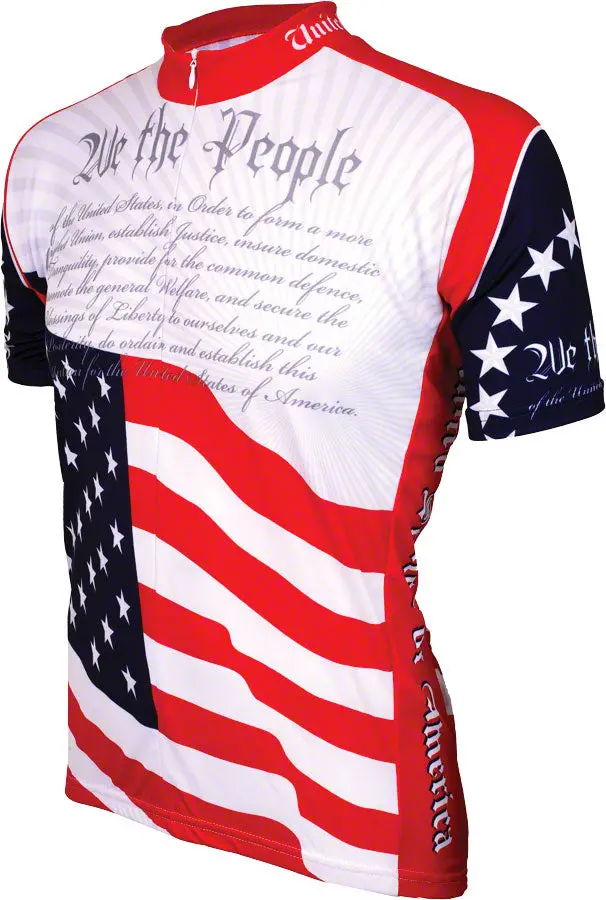 World Jerseys U.S. Constitution Unisex Cycling Jersey – Classic American Flag Motif